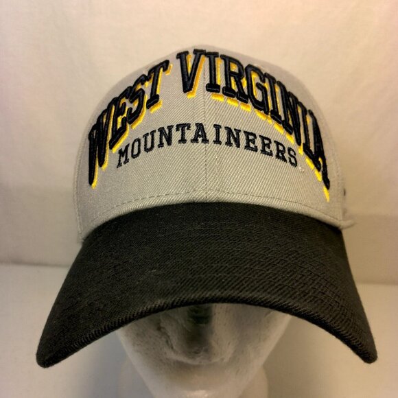 WVU West Virginia Mountaineers Cap Hat New Era Fitted Large XL Stretch Gray - Picture 2 of 14